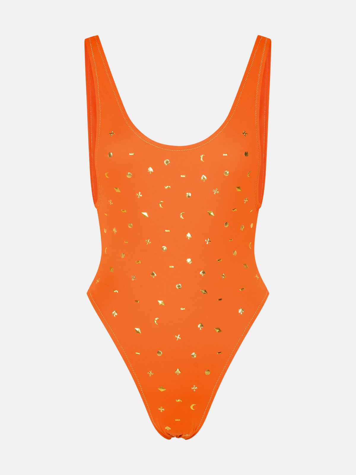 Reina Olga Orange Polyamide Blend Swimsuit