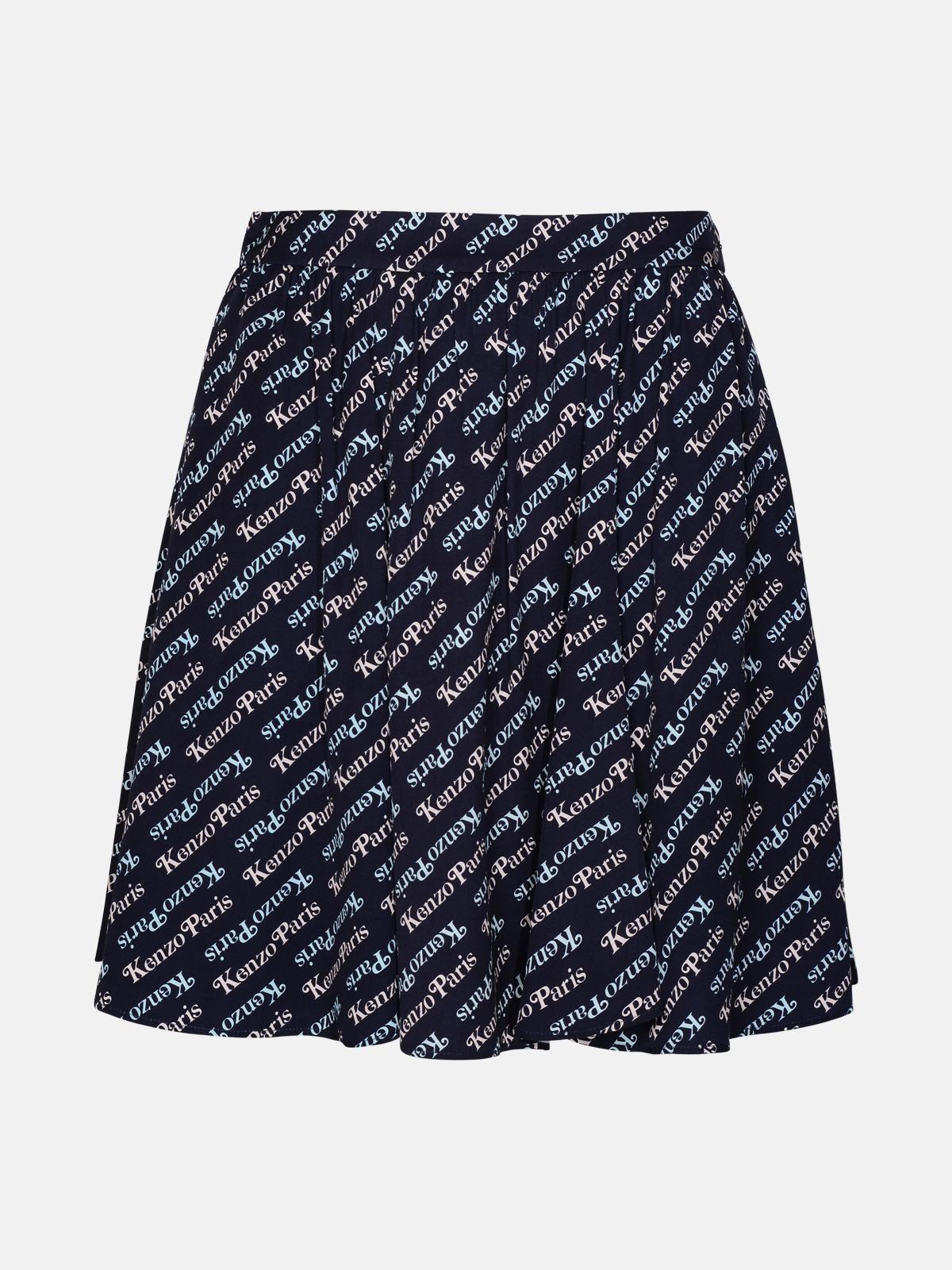 KENZO 'Verdy By Kenzo' Blue Viscose Miniskirt　KENZO 'Verdy By Kenzo' ブルー ビスコース ミニスカート KENZO
