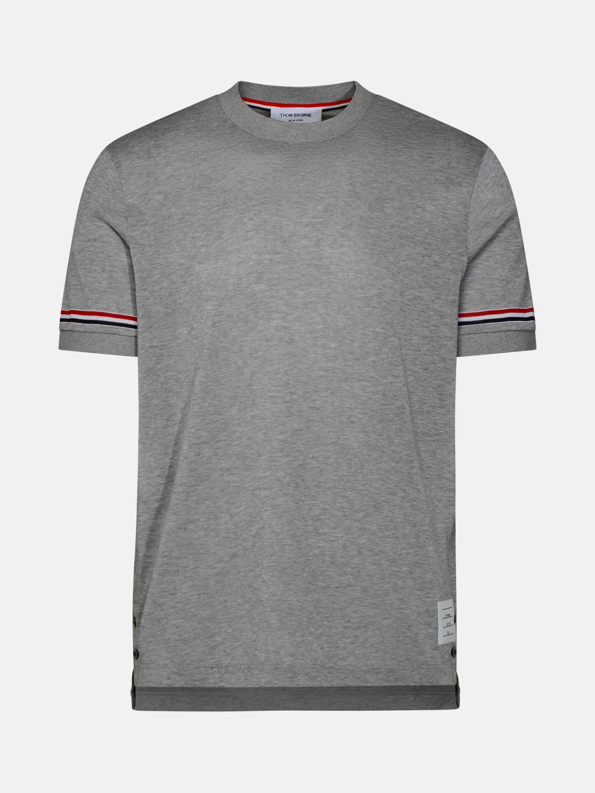 Thom Browne Gray Cotton T-shirt In Grey