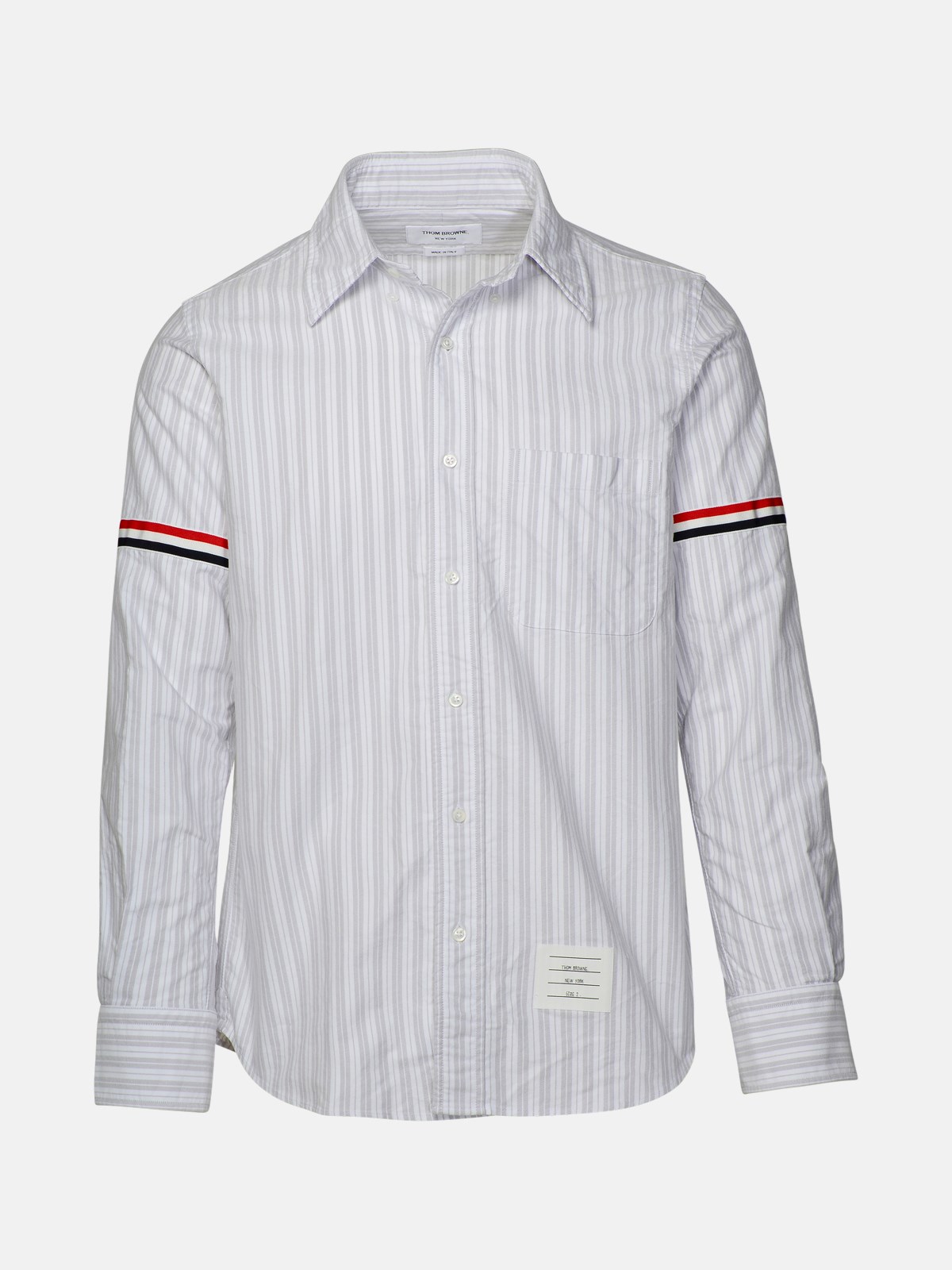 Thom Browne Two-tone Cotton Shirt In Grey