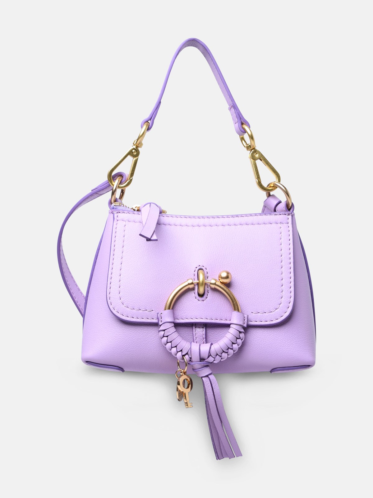 Shop See By Chloé 'joan' Mini Lilac Cowhide Crossbody Bag In Liliac