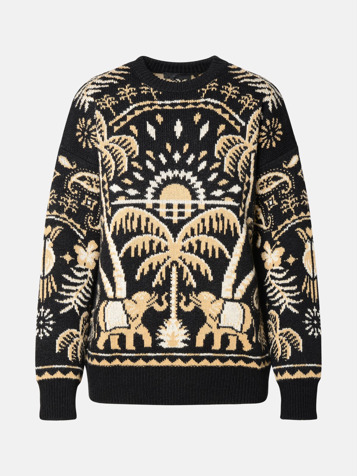Shop Alanui Black Wool Blend Sweater
