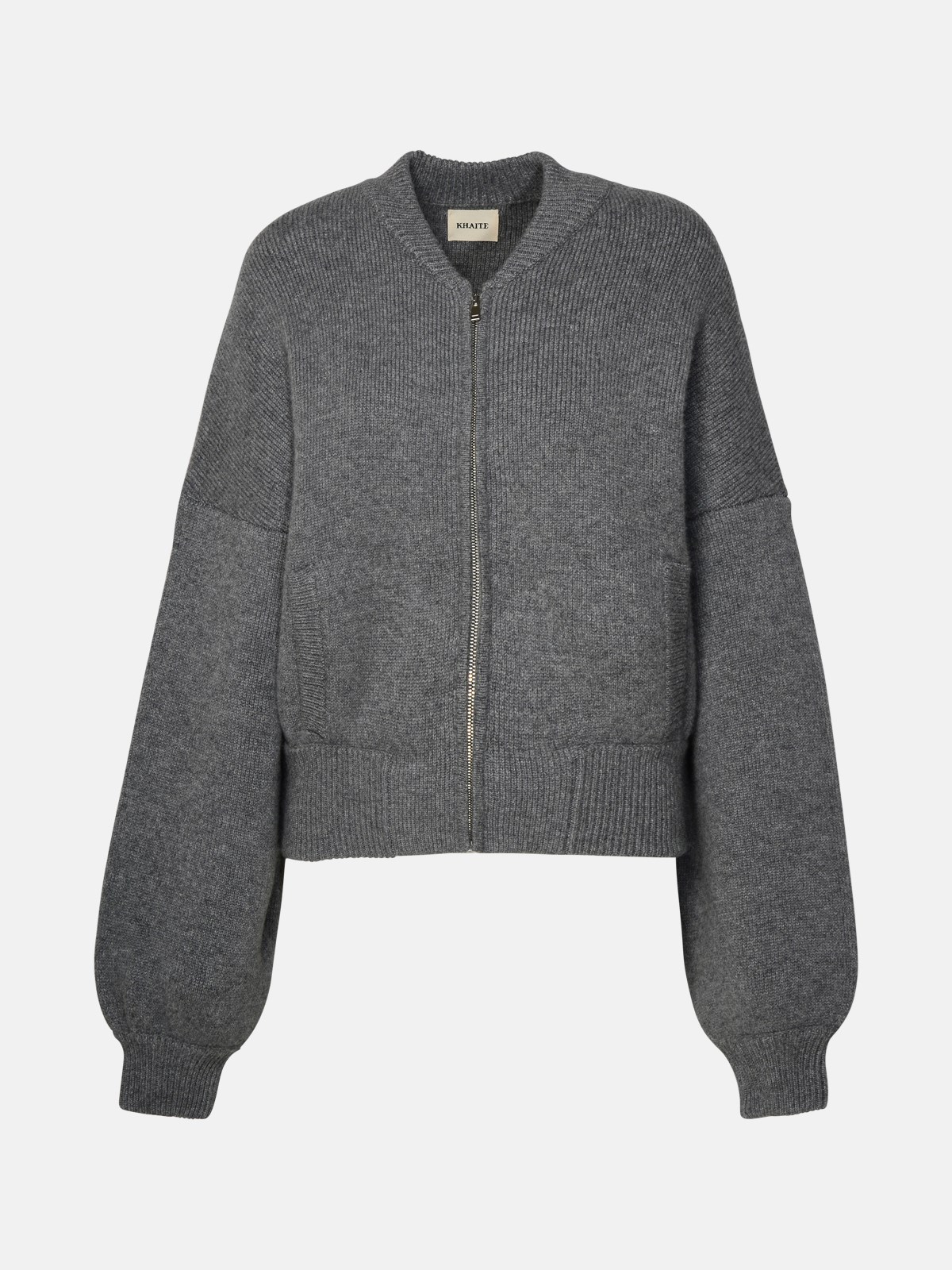 Shop Khaite Grey Cashmere Sweatshirt