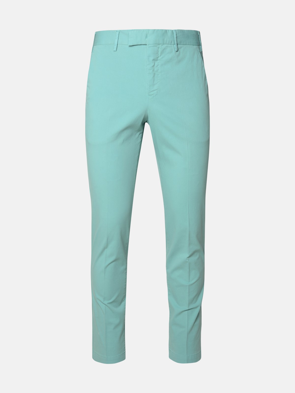 Shop Pt Torino Light Blue Cotton Trousers