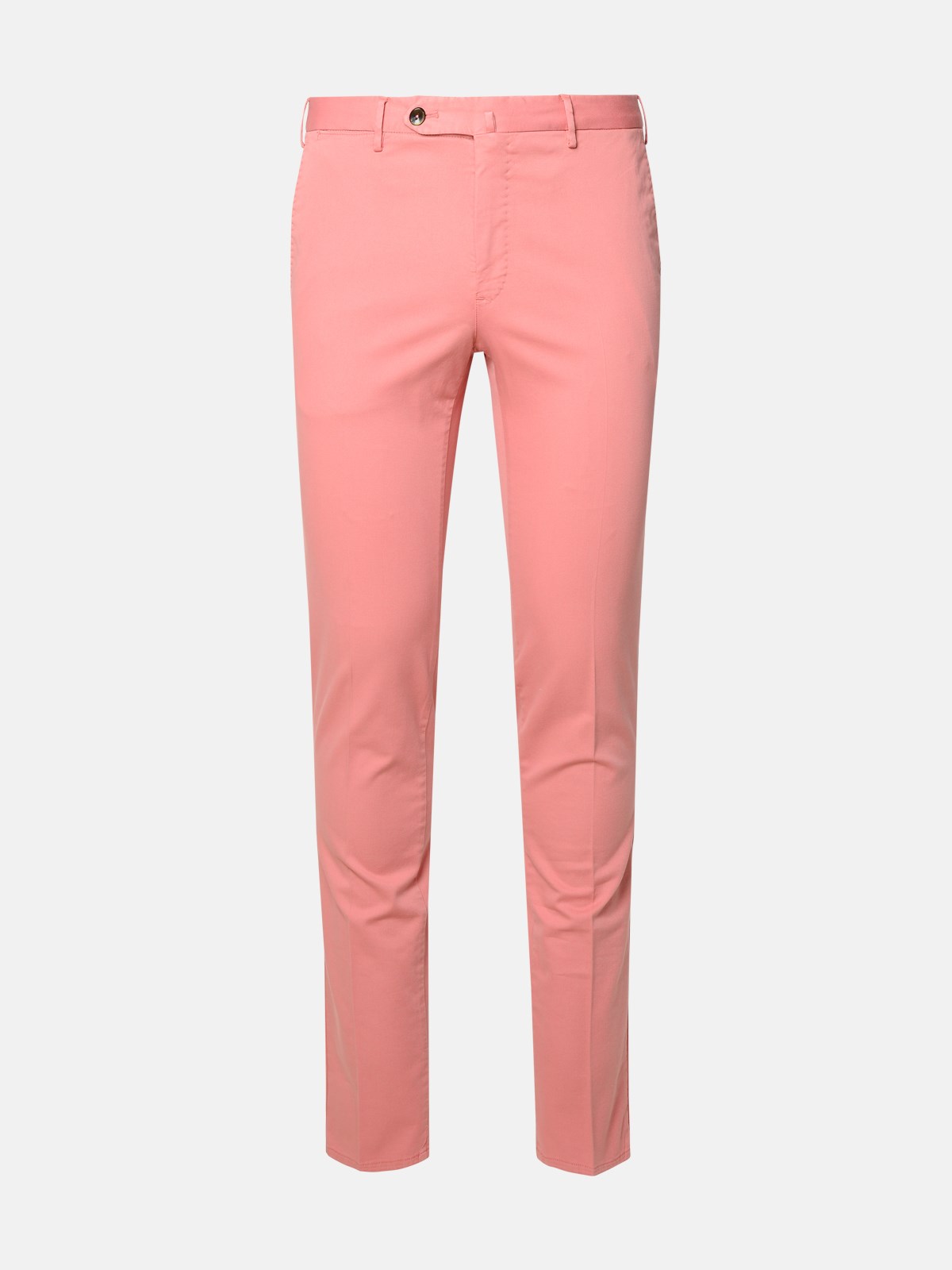 Shop Pt Torino 'superslim' Pink Cotton Blend Trousers