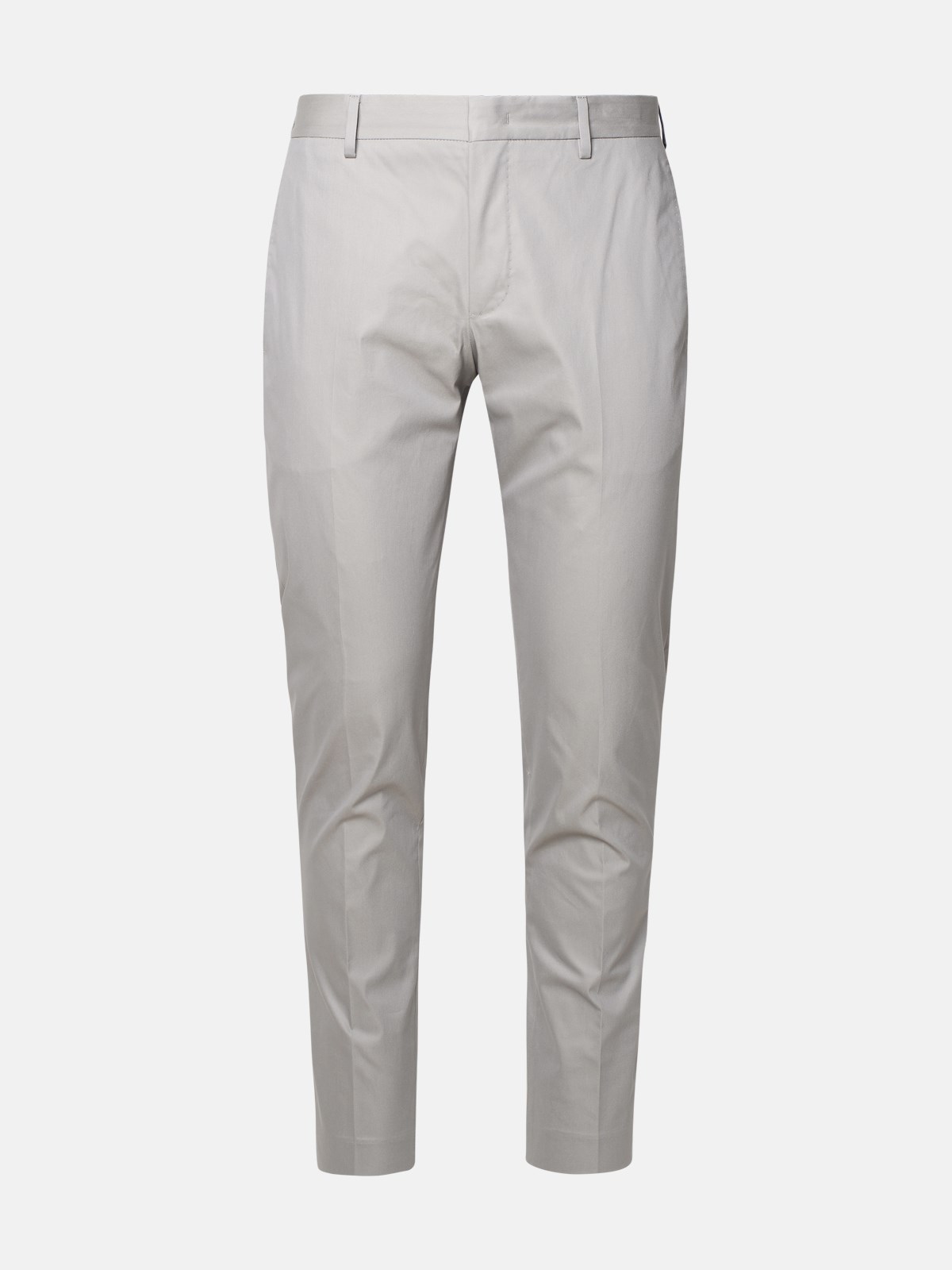 Shop Pt Torino 'epsilon' Grey Cotton Blend Trousers