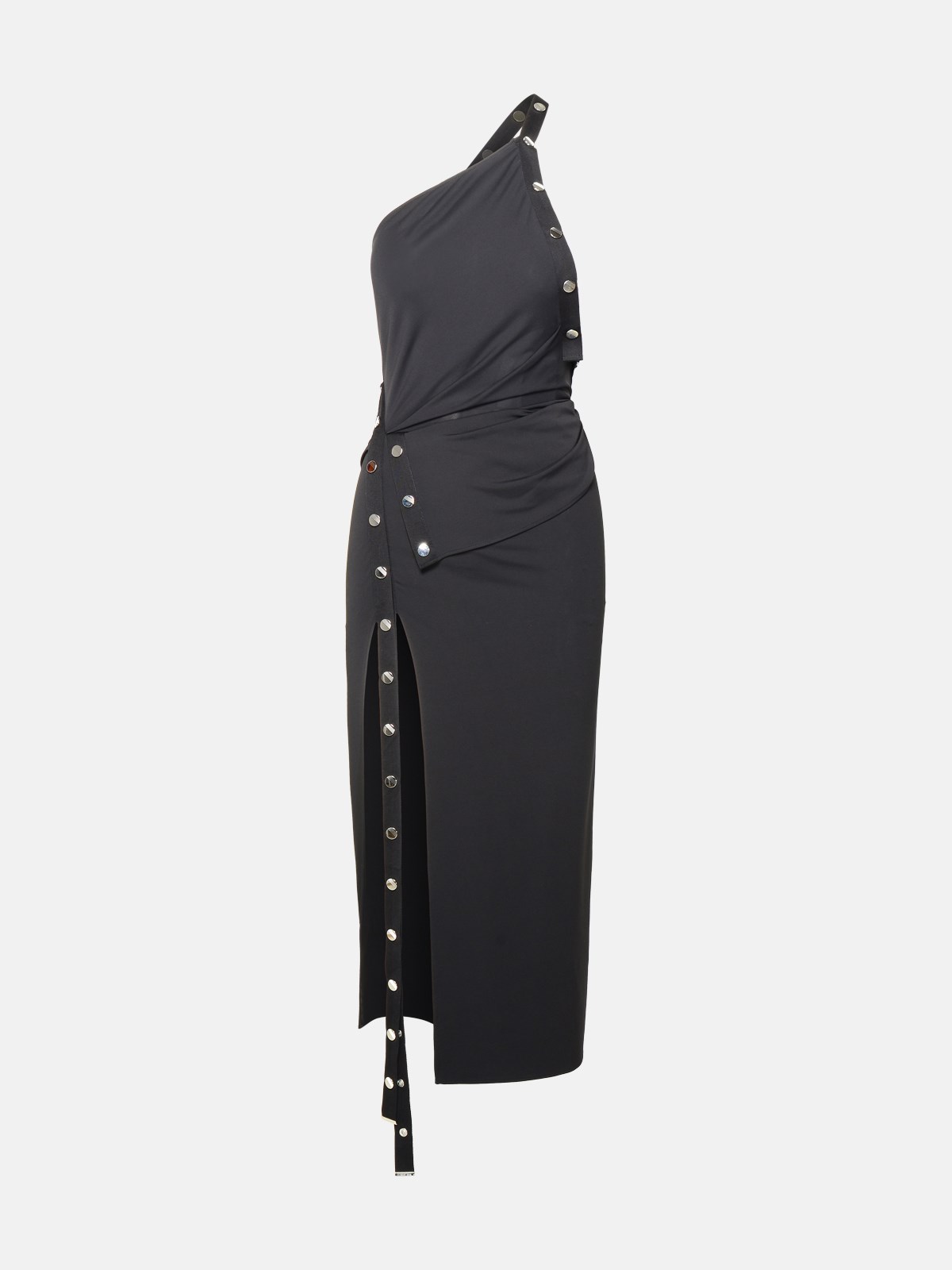 Shop Attico Black Acetate Blend Midi Dress