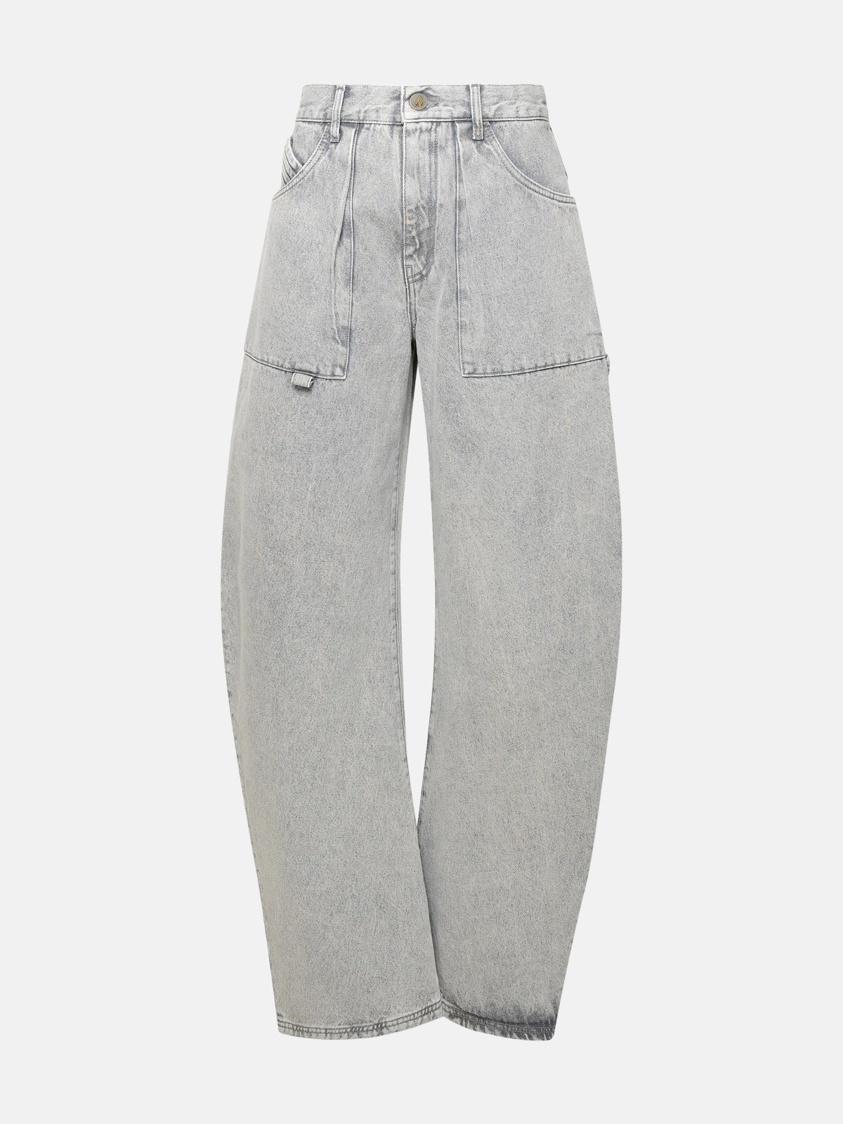 Shop Attico 'effie' Grey Cotton Jeans