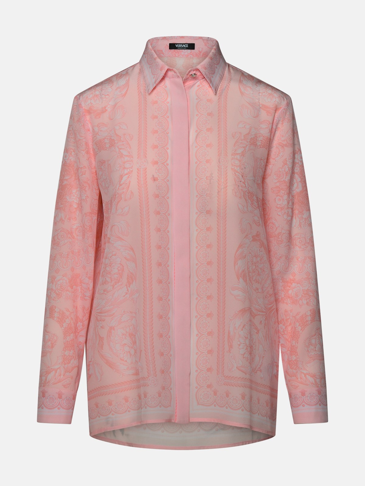 Versace 'barocco' Pink Silk Shirt