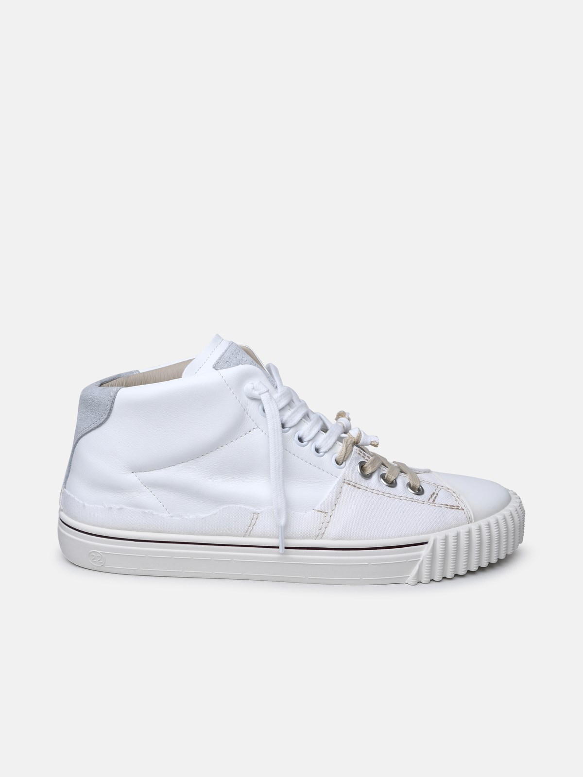 Maison Margiela Leather Blend Sneakers In White