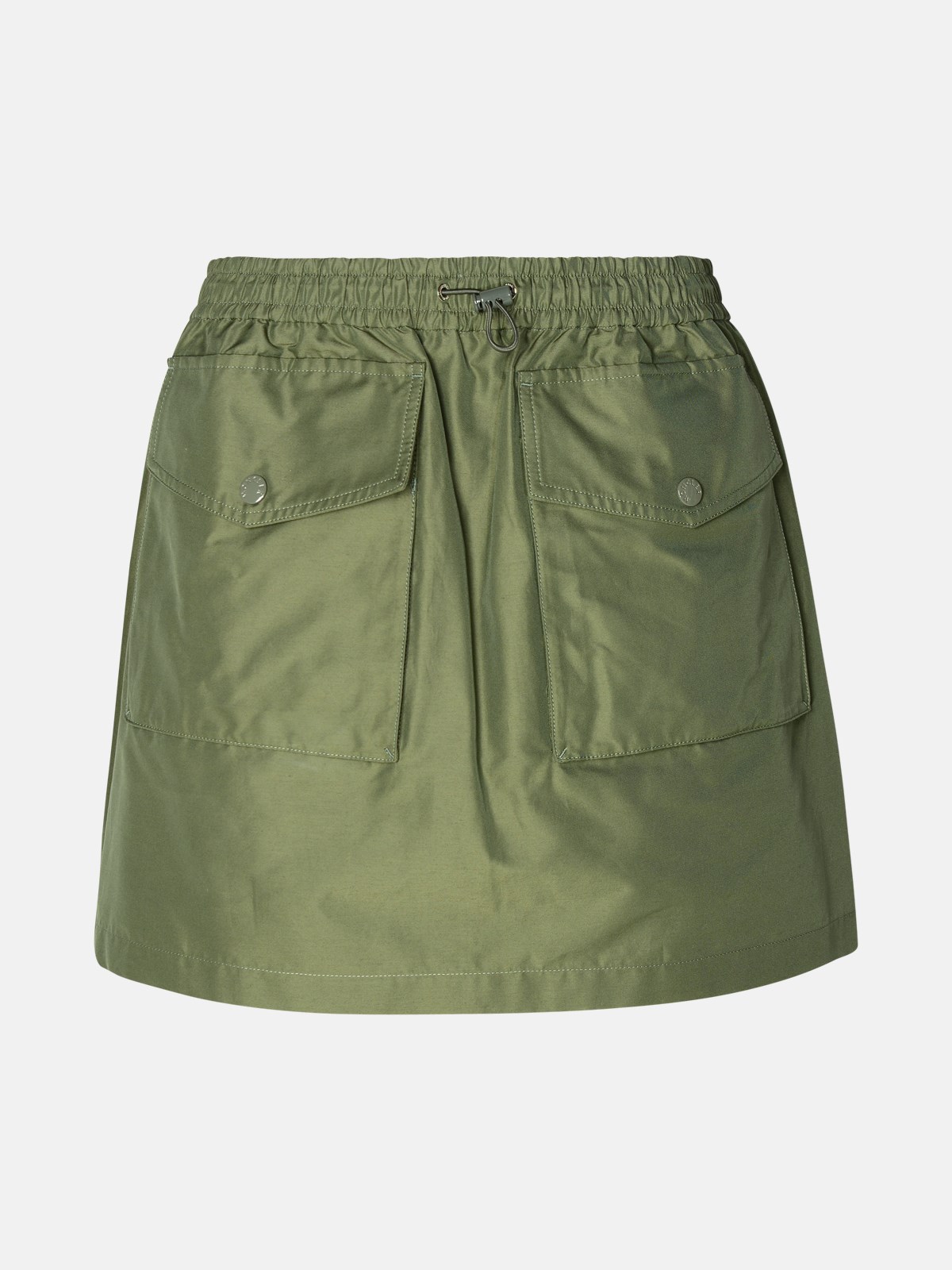 Moncler Cargo Miniskirt In Green Cotton Blend