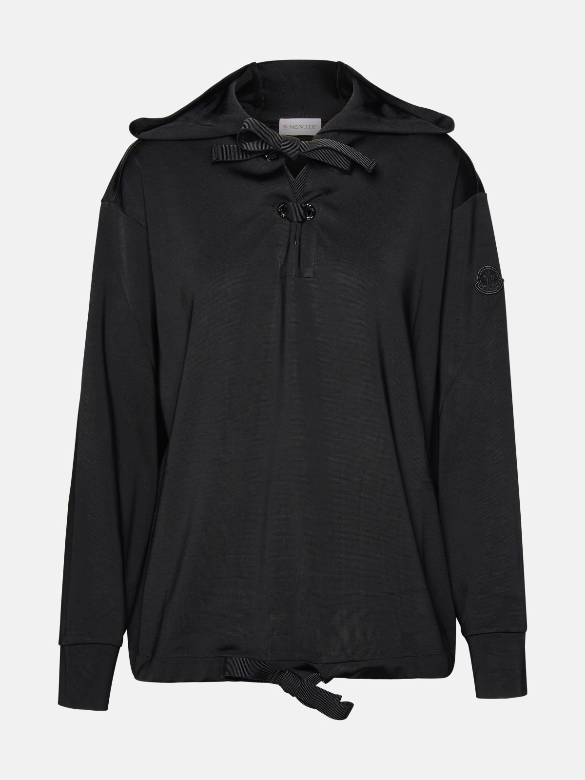 Shop Moncler Black Viscose Hoodie