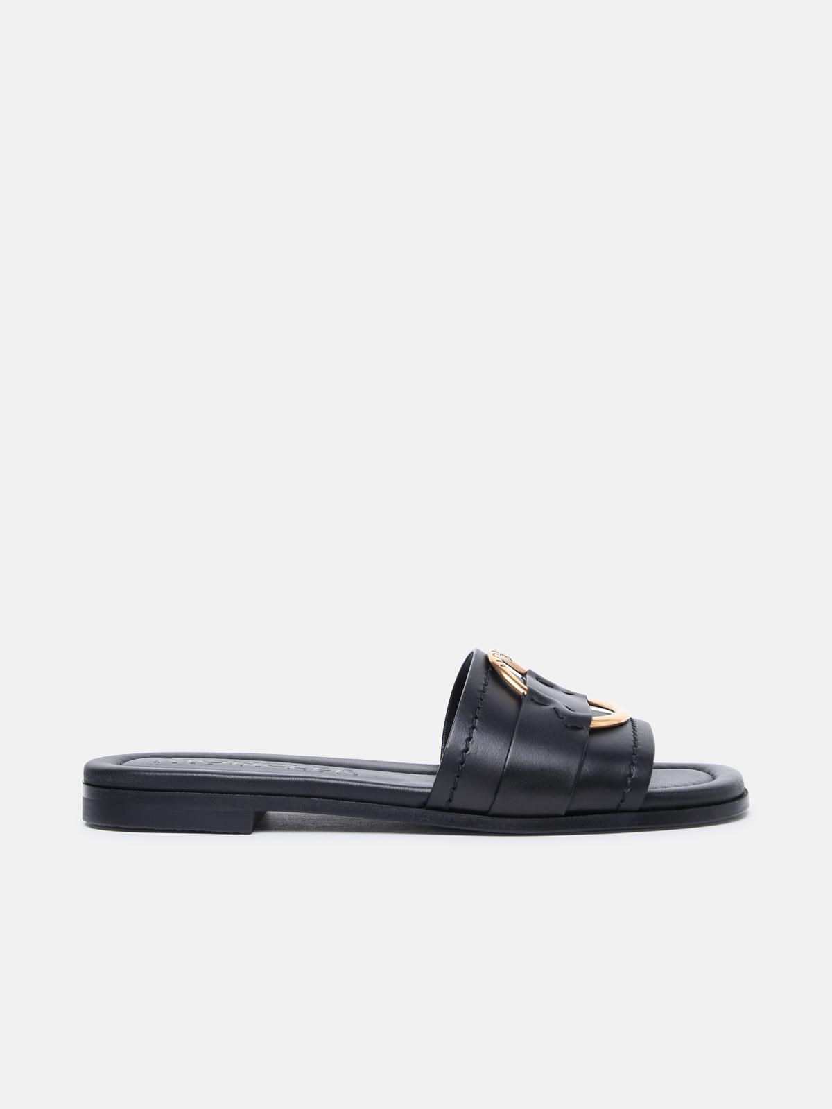 MONCLER MONCLER 'Bell' Black Leather Slippers　MONCLER 'Bell' ブラック レザー スリッパ