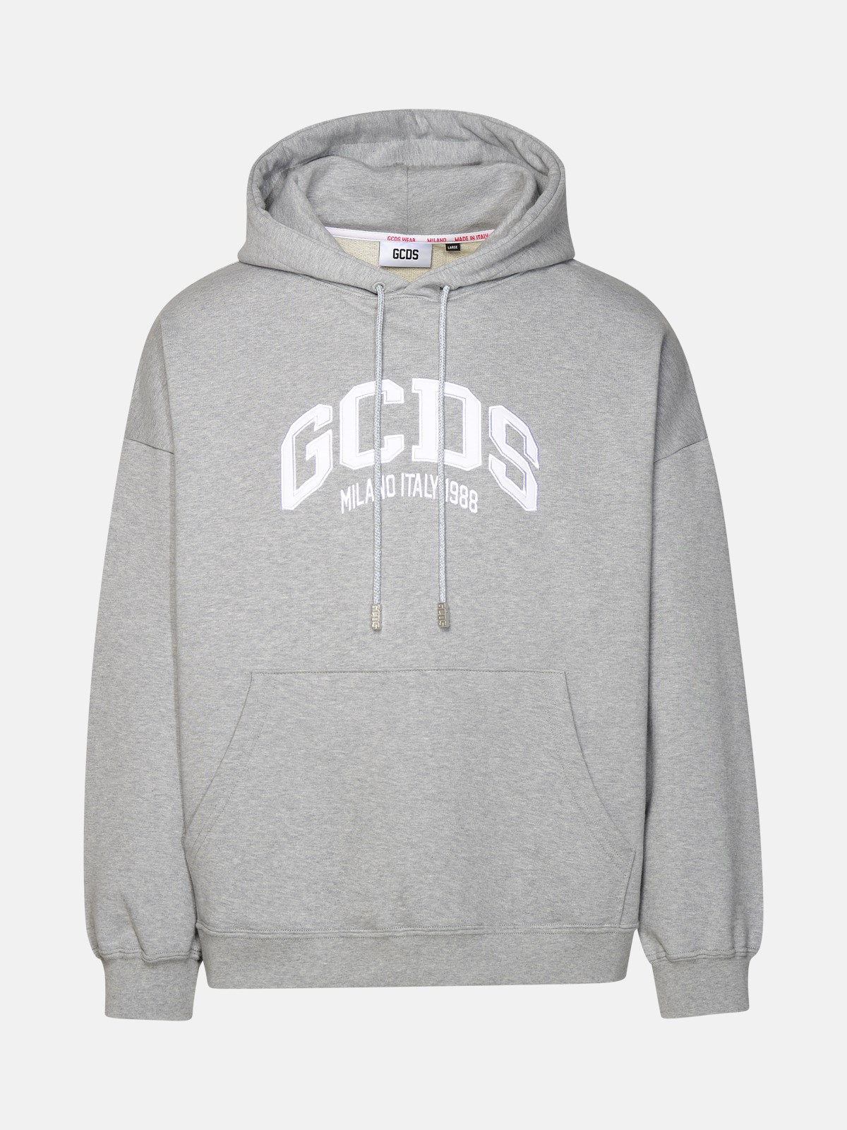 Shop Gcds Gray Cotton Sweatshirt In Grey