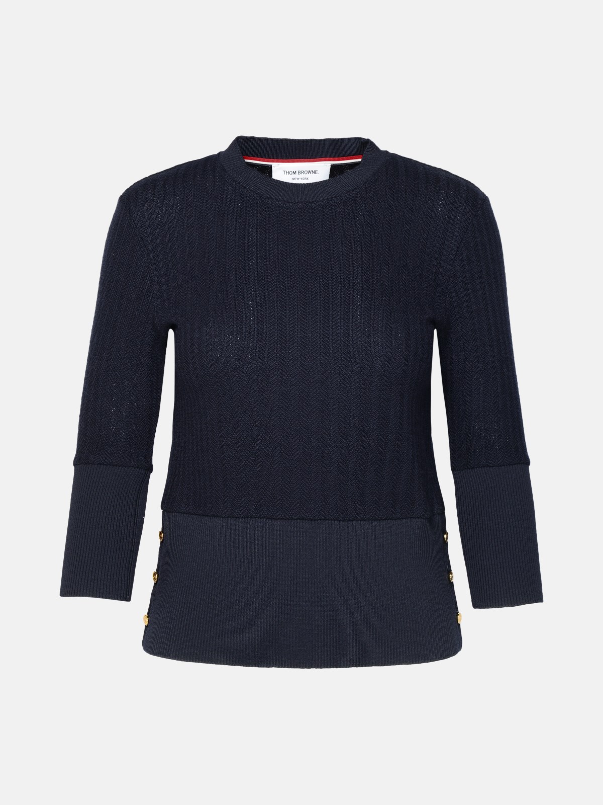 Thom Browne Navy Virgin Wool Sweater