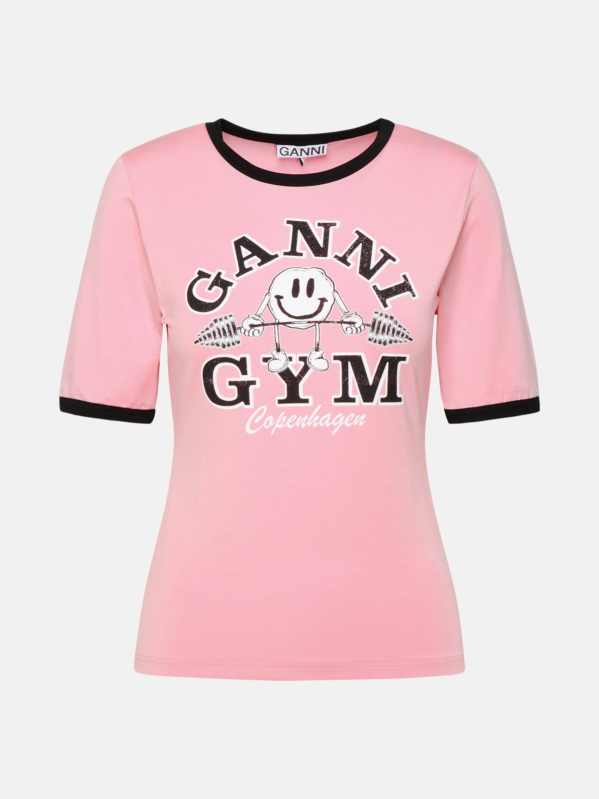 Ganni 'gym' Pink Lyocell Blend T-shirt