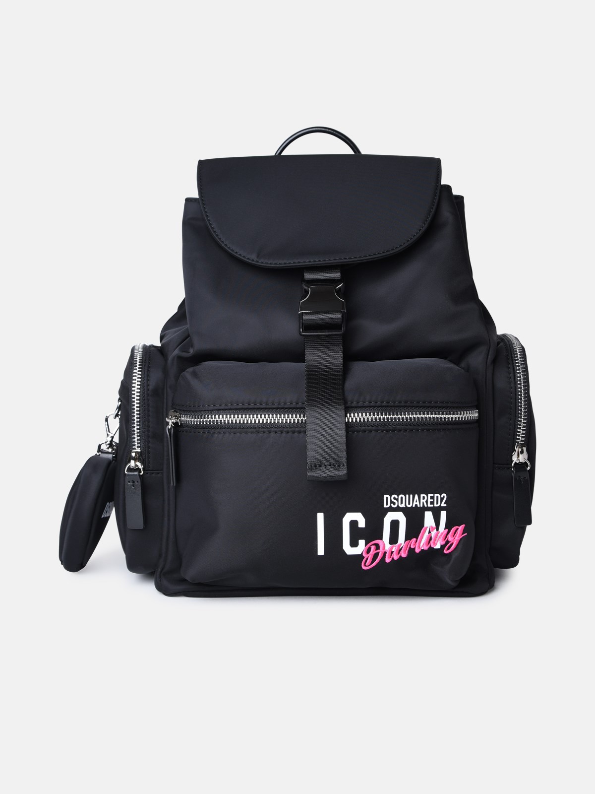 Shop Dsquared2 Black Nylon Satin Backpack