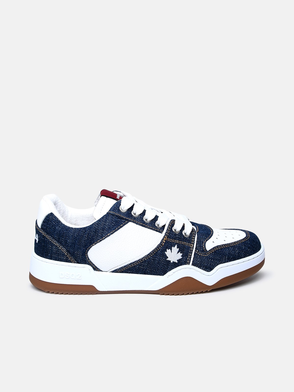 Dsquared2 White Leather Blend Sneakers In Blue
