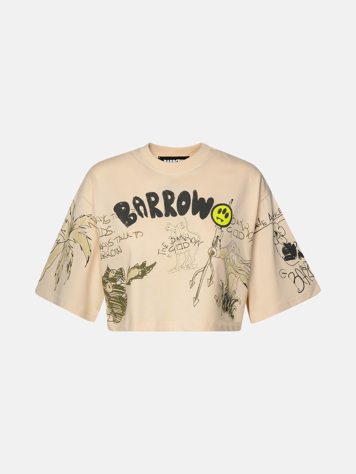 Barrow Kids' Beige Cotton T-shirt In Ivory