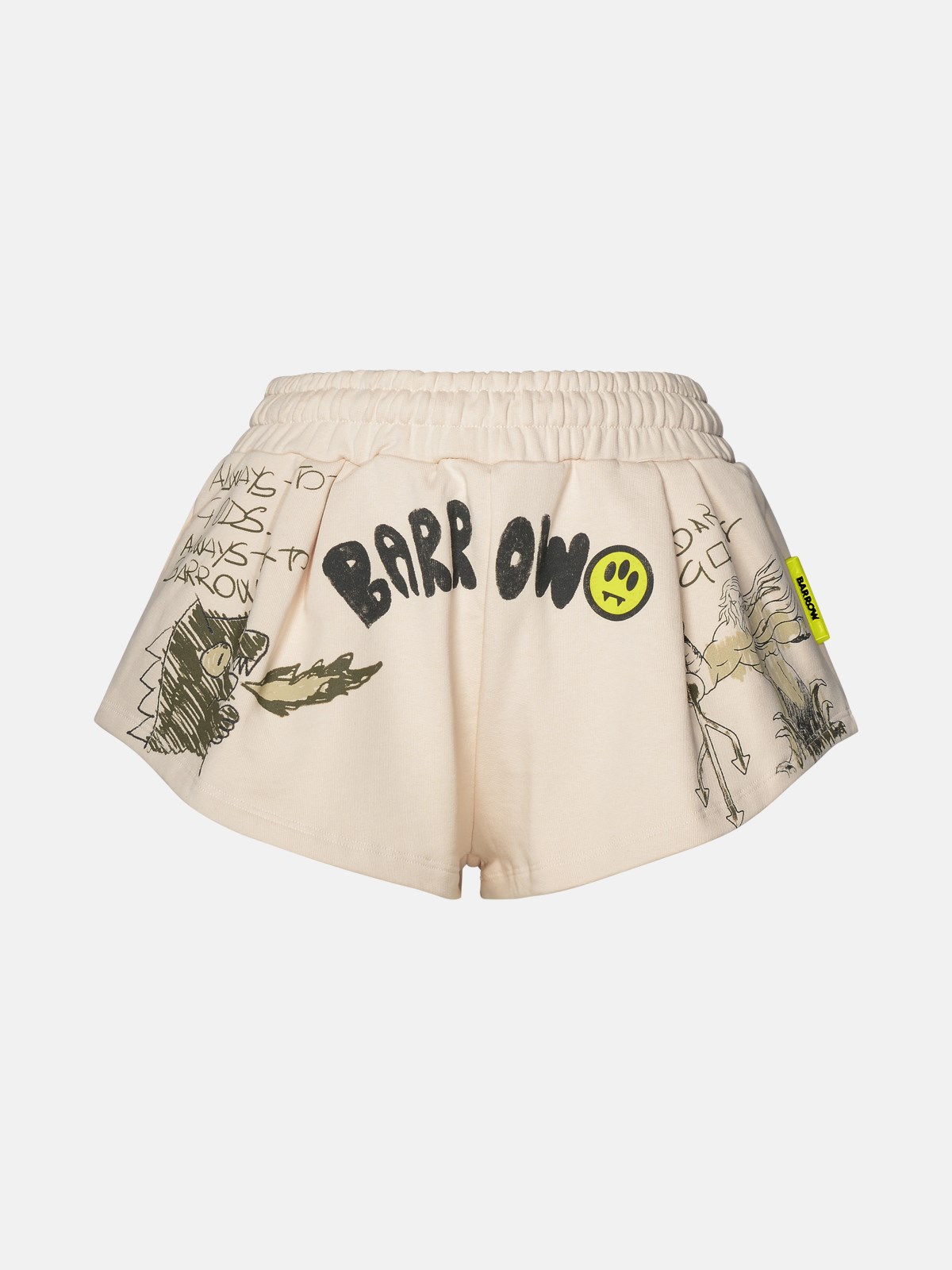 Barrow Beige Cotton Shorts In Ivory