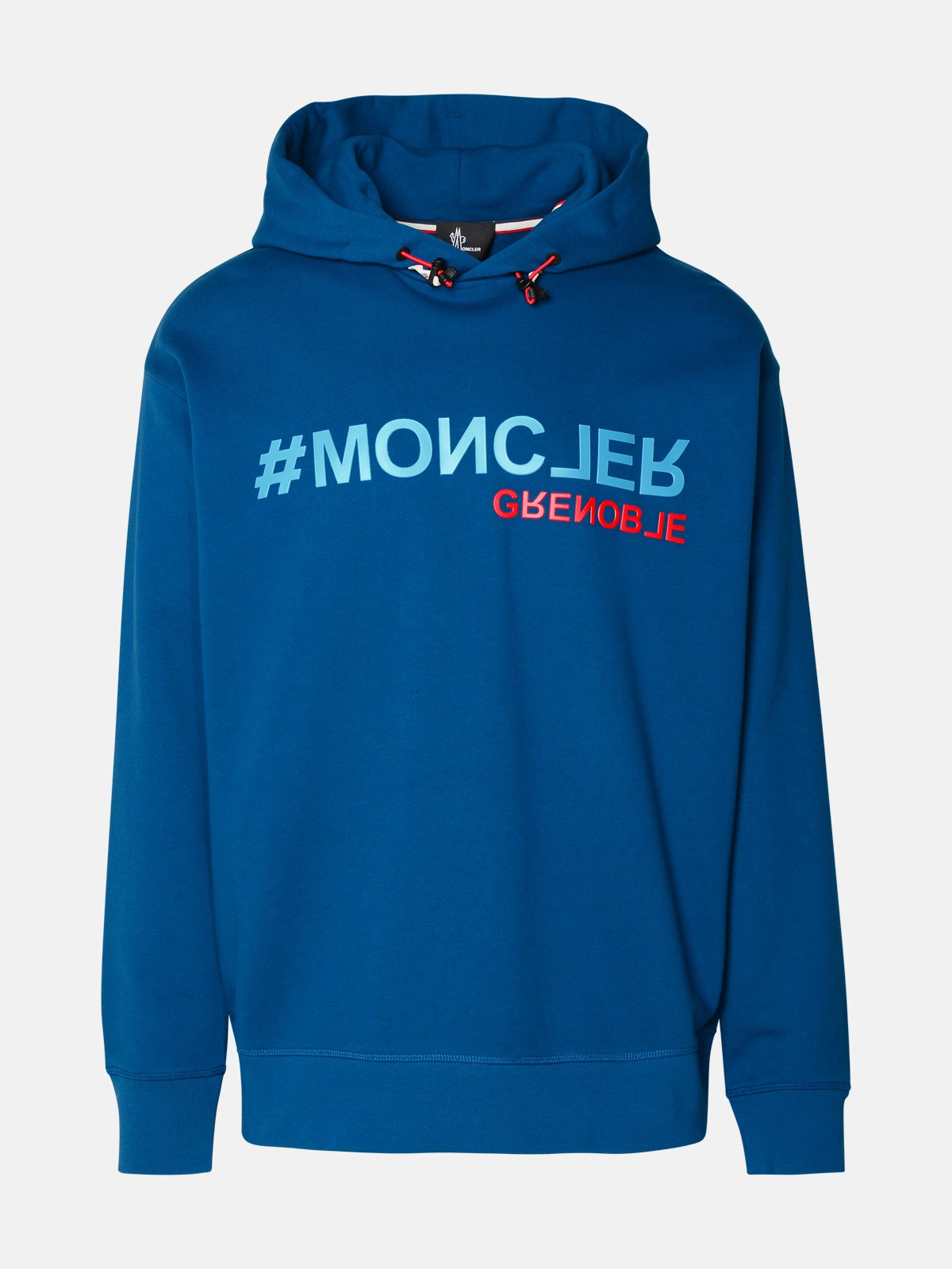 Shop Moncler Blue Cotton Sweatshirt