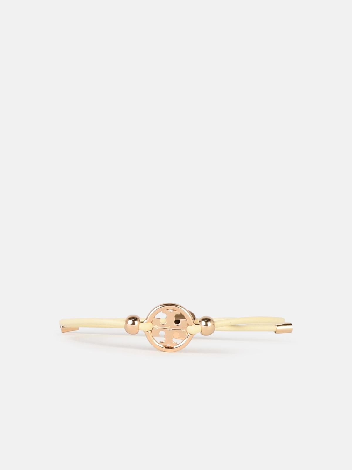 TORY BURCH 'MILLER' IVORY FABRIC BRACELET 