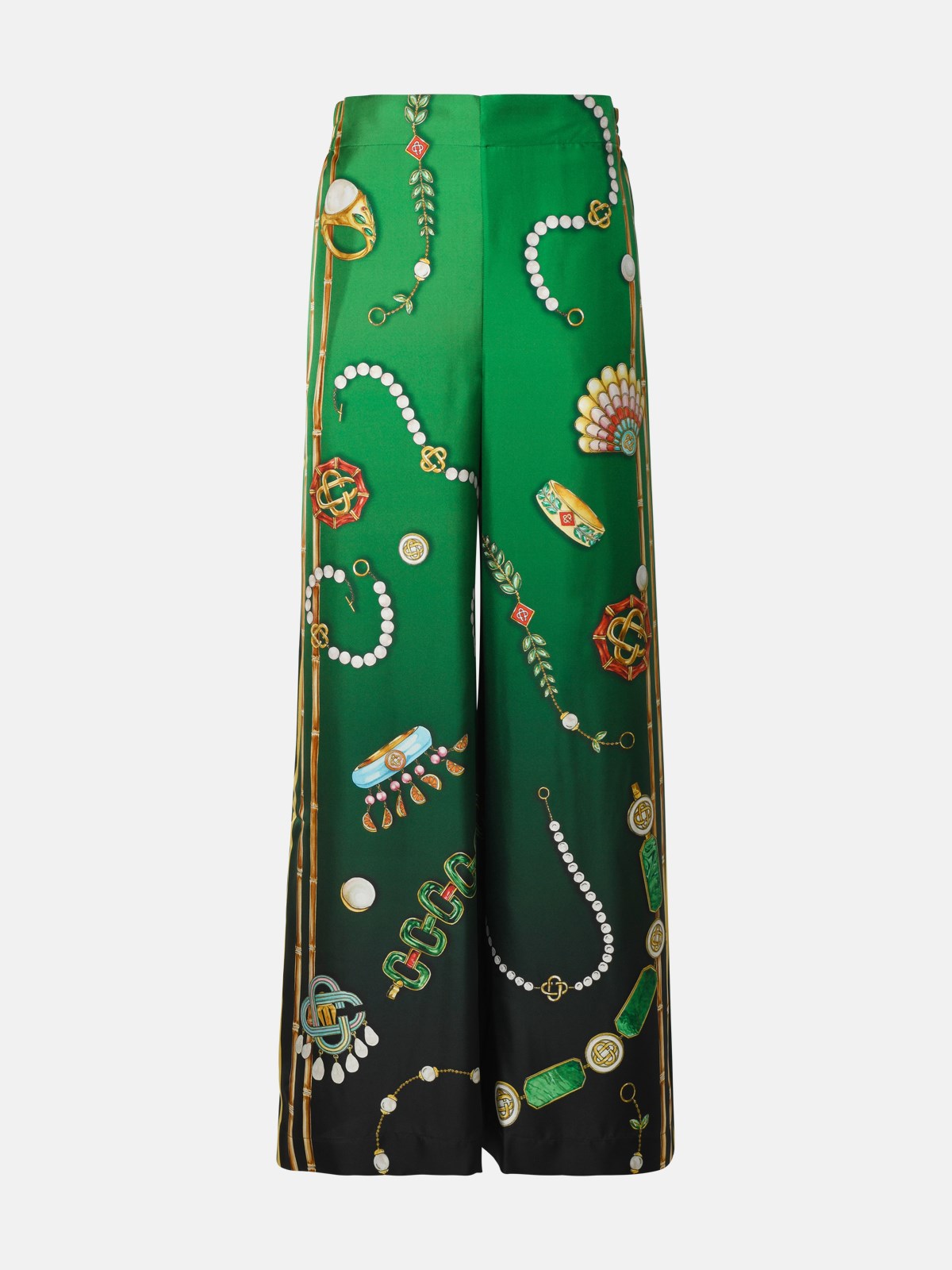 Casablanca Kids' Green Silk Trousers