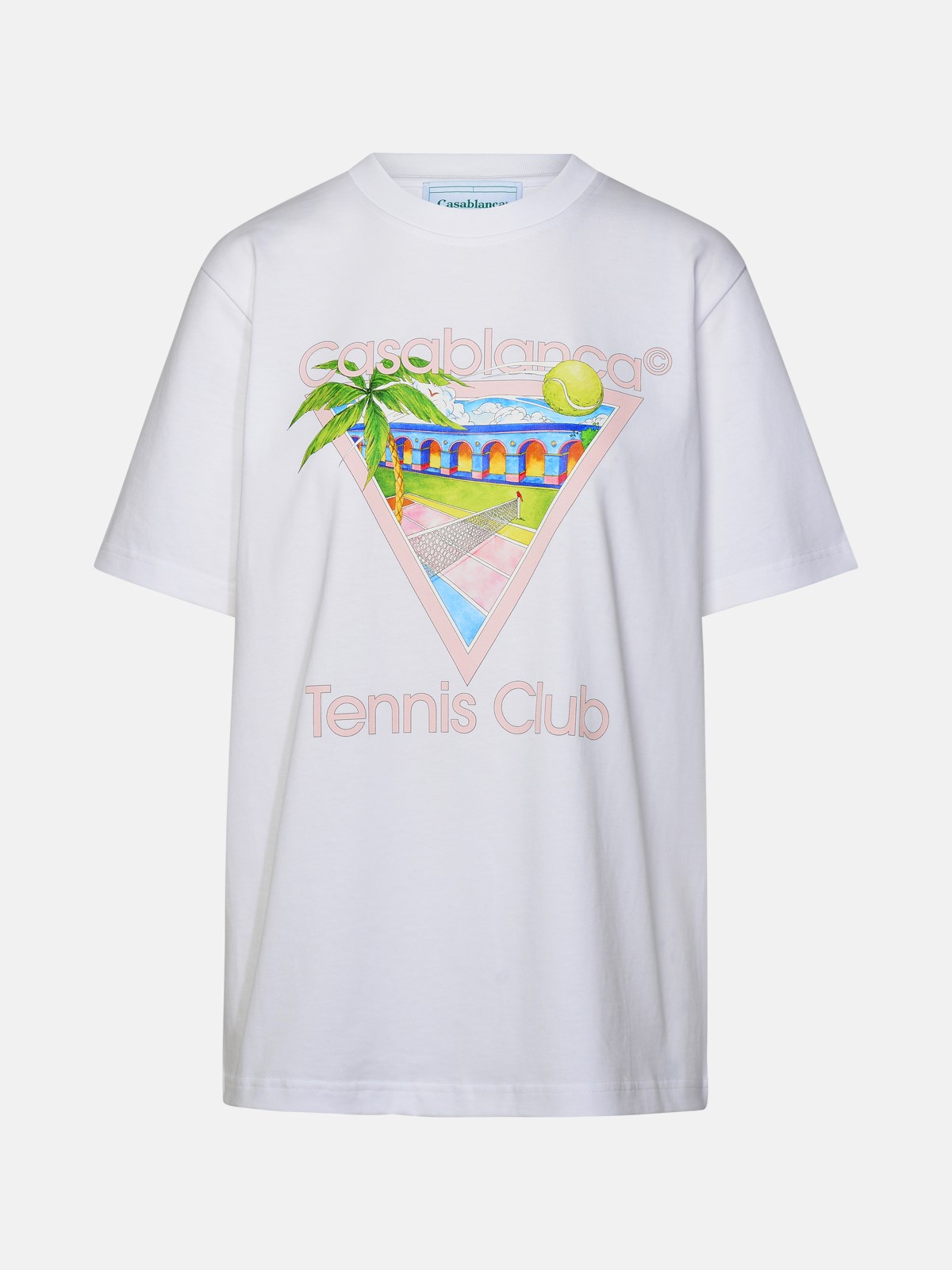 Casablanca 'tennis Club' White Organic Cotton T-shirt