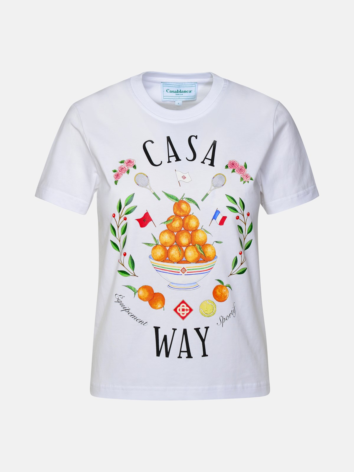 Casablanca 'casa Way' White Organic Cotton T-shirt