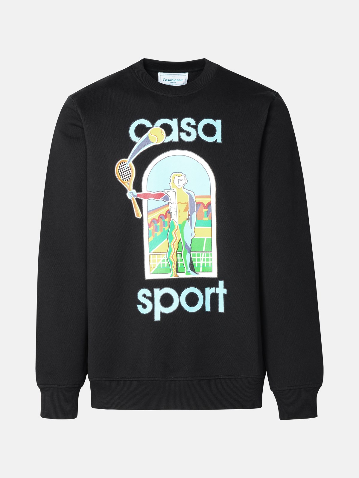 Shop Casablanca Black Organic Cotton Sweatshirt