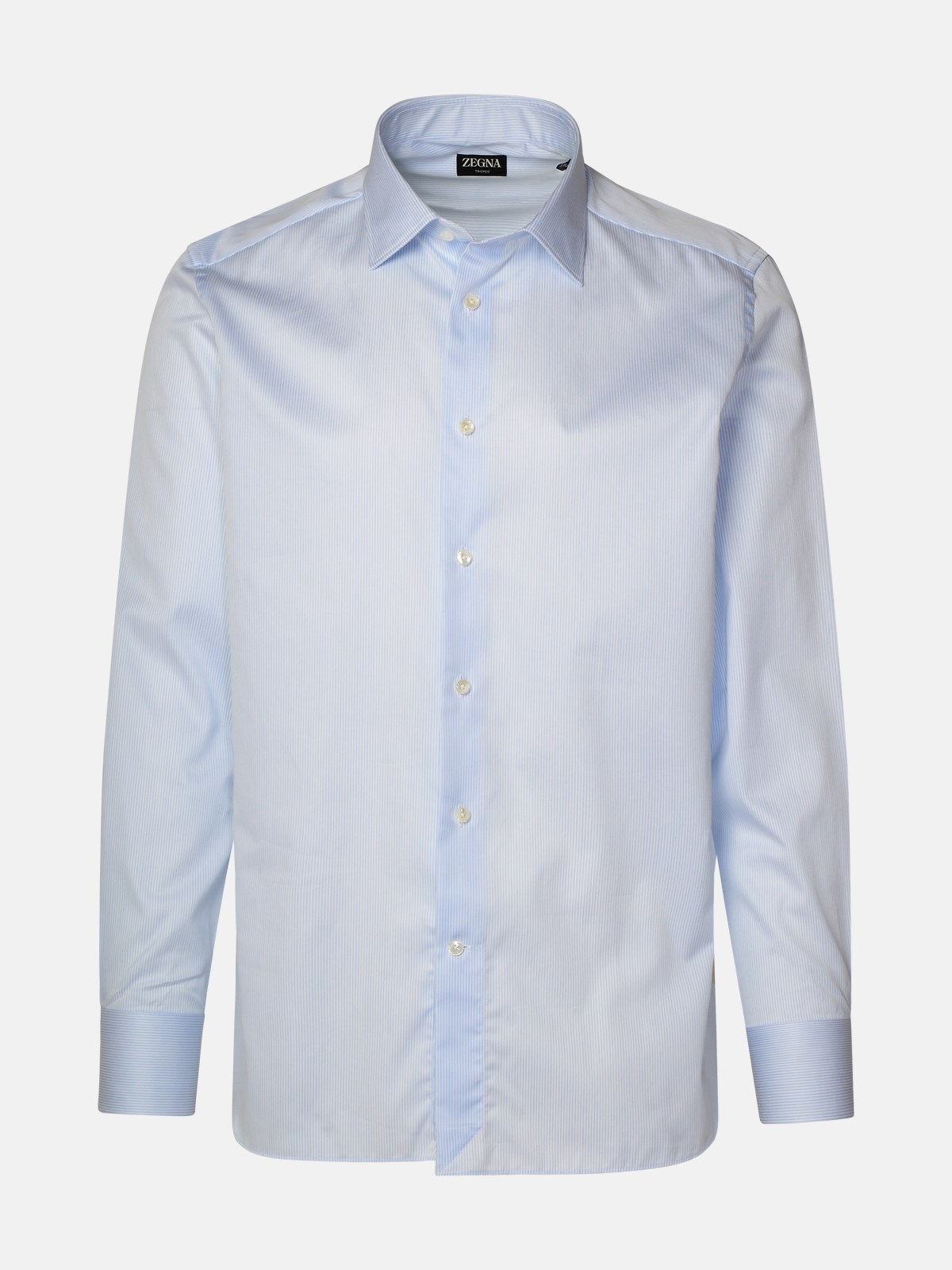 Shop Zegna Two-tone Cotton Shirt In White