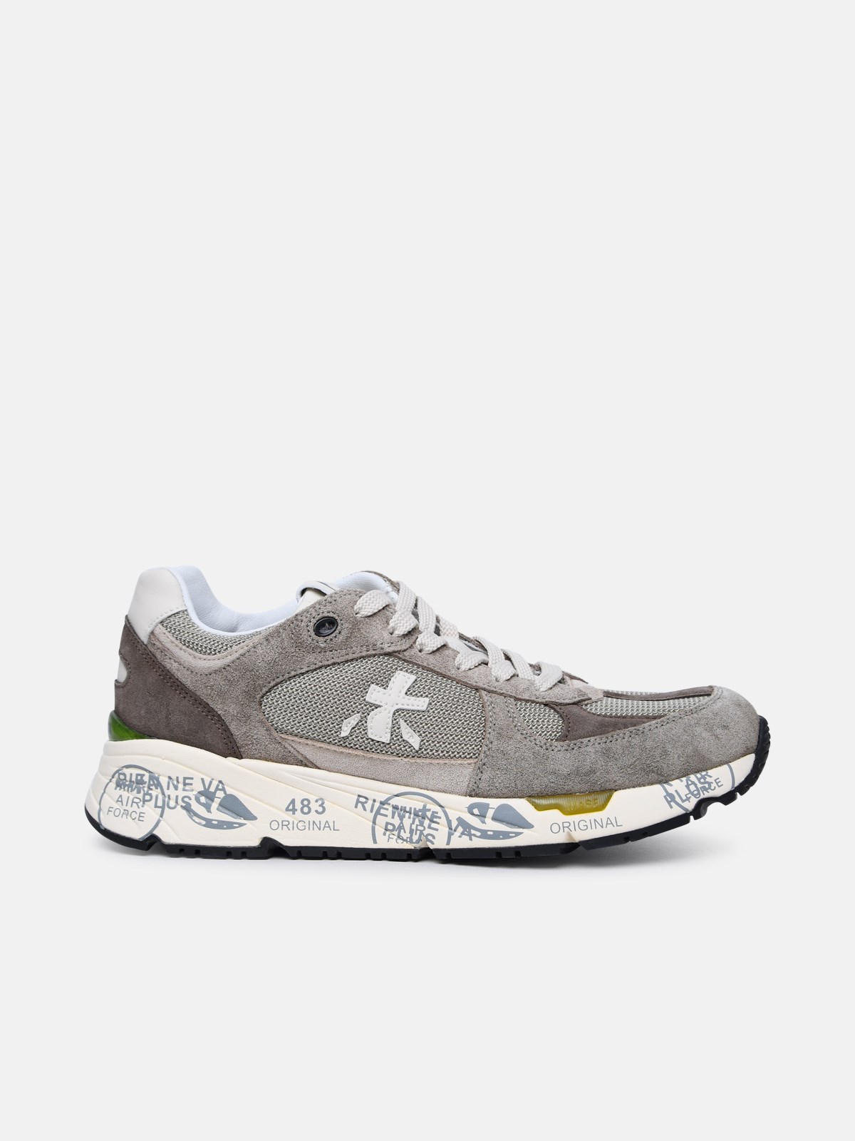 PREMIATA 'MASE' SNEAKERS IN LEATHER AND GREY FABRIC 