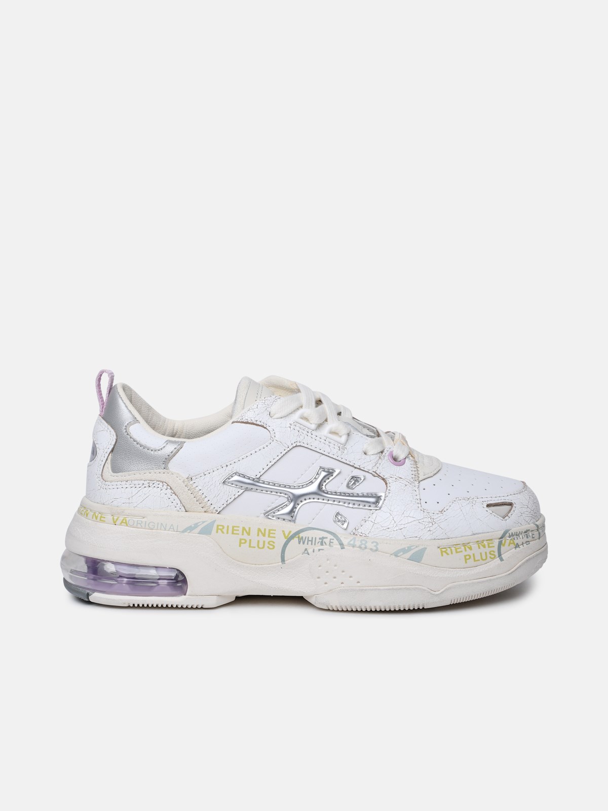 Shop Premiata 'draked' White Leather Sneakers