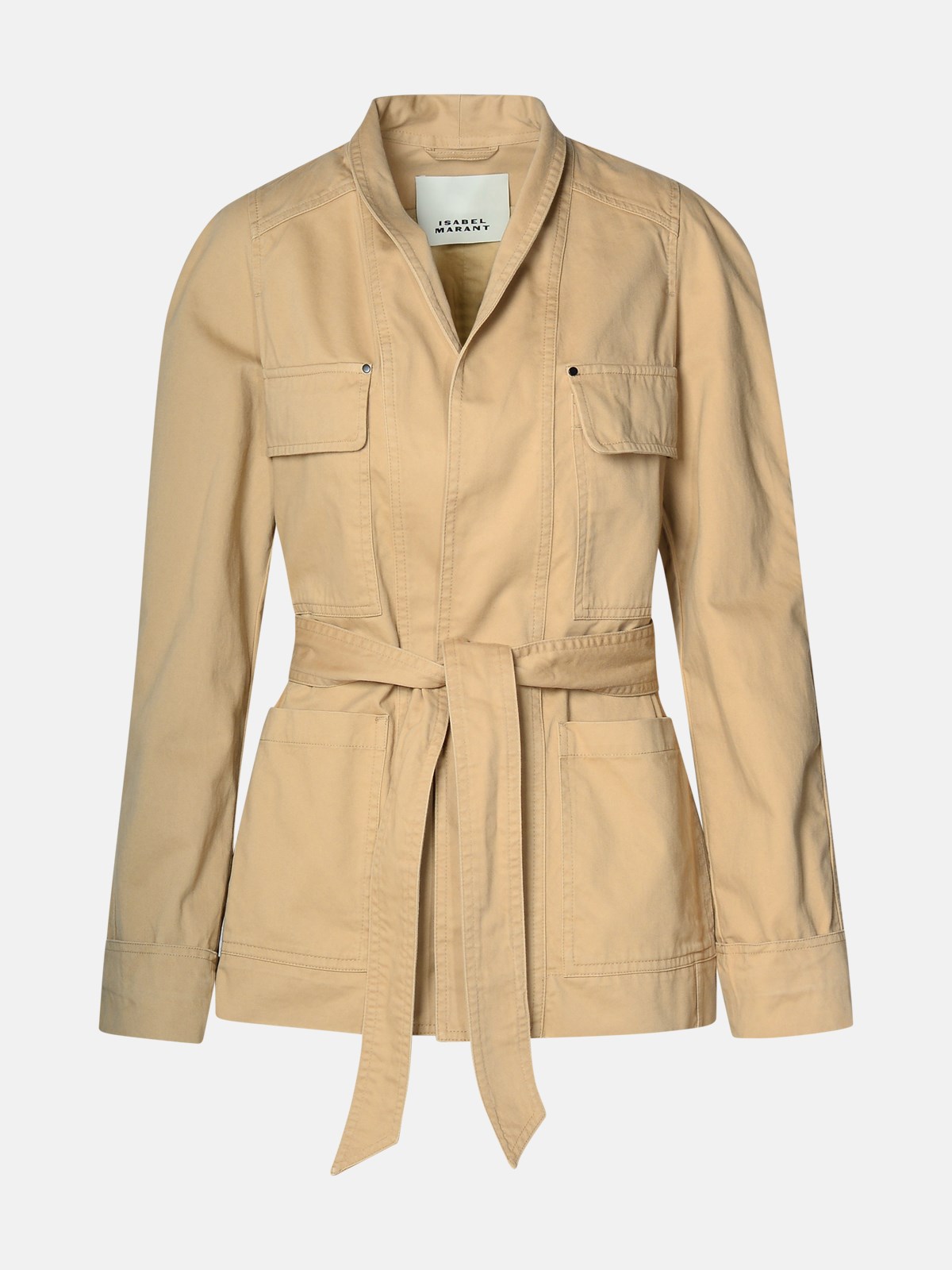 Shop Isabel Marant 'loetizia' Beige Cotton Jacket