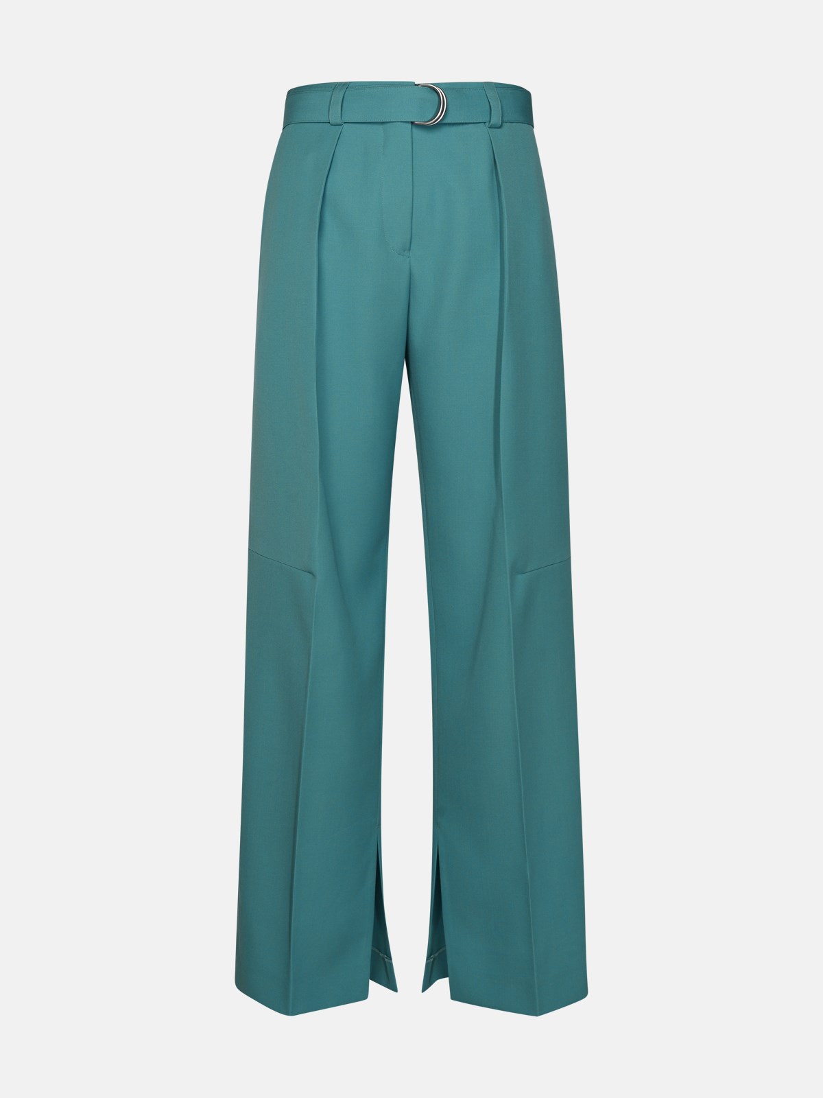 Shop Jil Sander Teal Wool Trousers In Light Blue