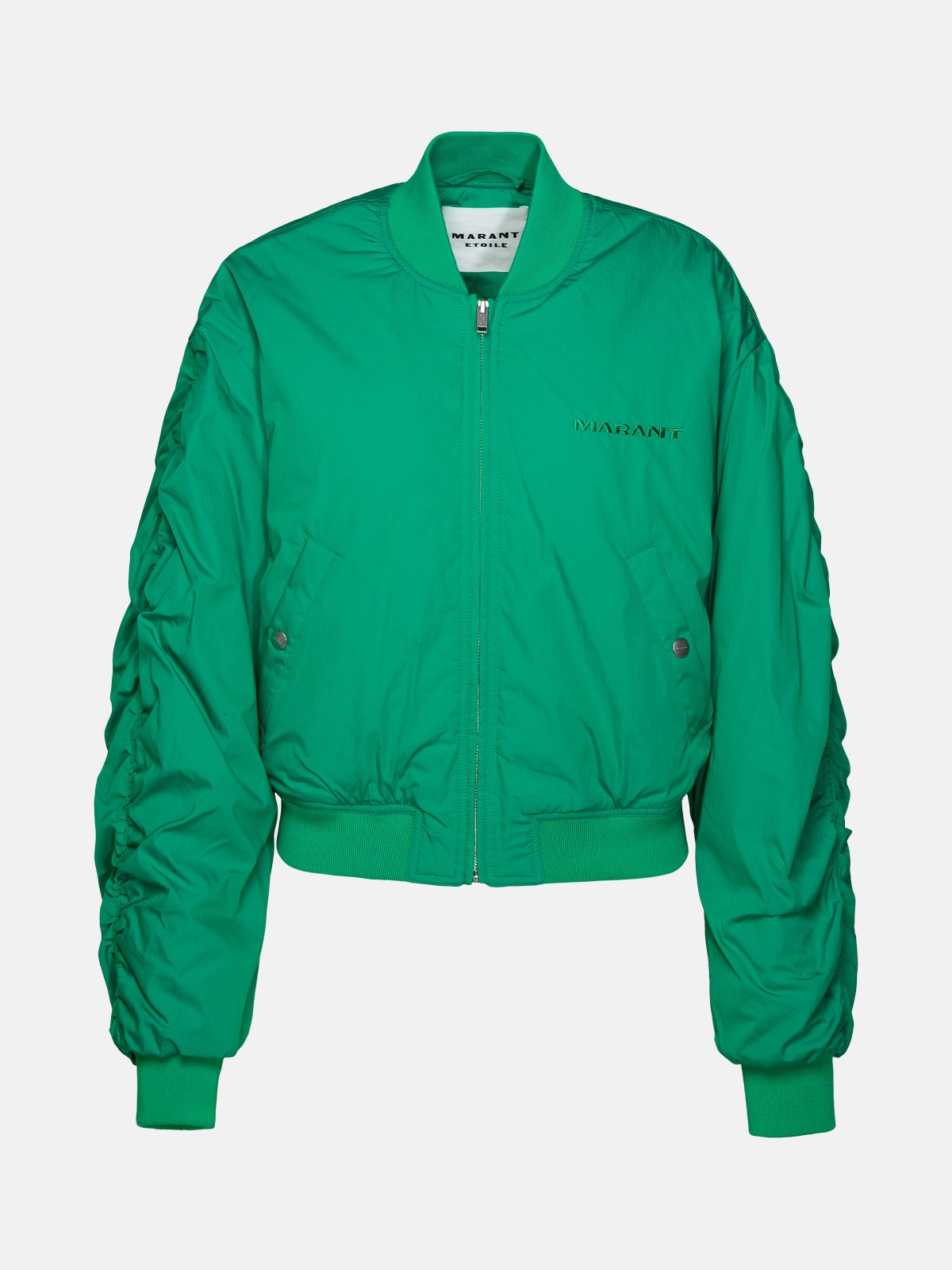 Marant Etoile 'bessime' Emerald Green Cotton Blend Bomber Jacket