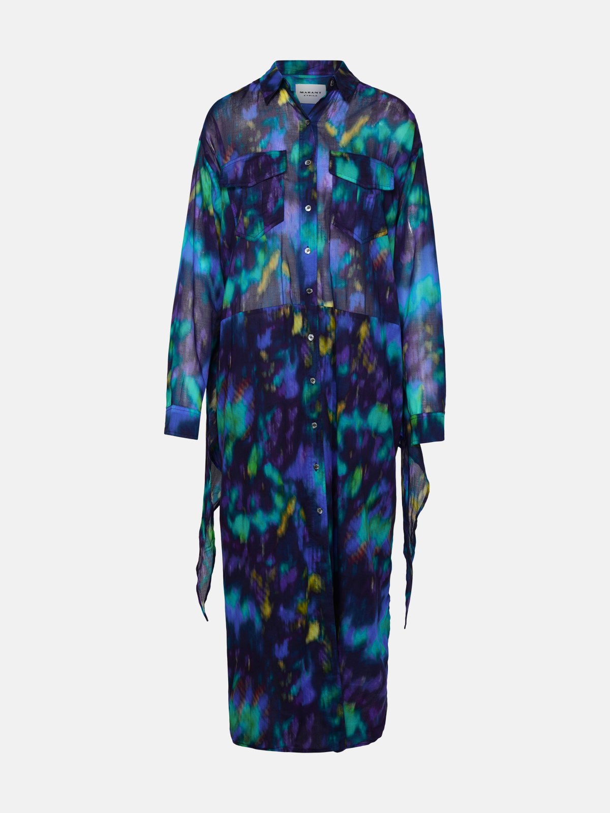 Marant Etoile 'nesli' Multicolor Cotton Dress In Blue