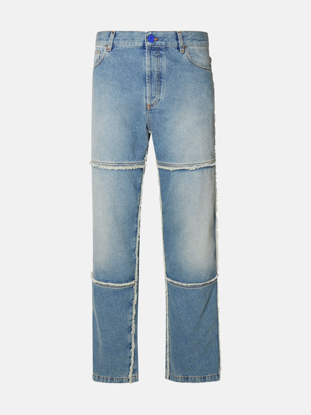 Shop Marcelo Burlon County Of Milan Blue Cotton Blend Jeans In Light Blue