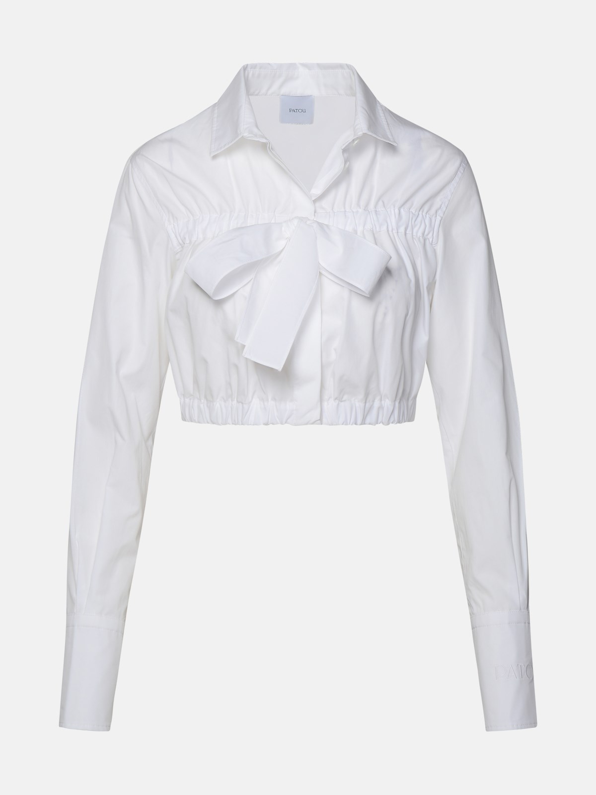 Patou Camicia Crop Fiocco In White