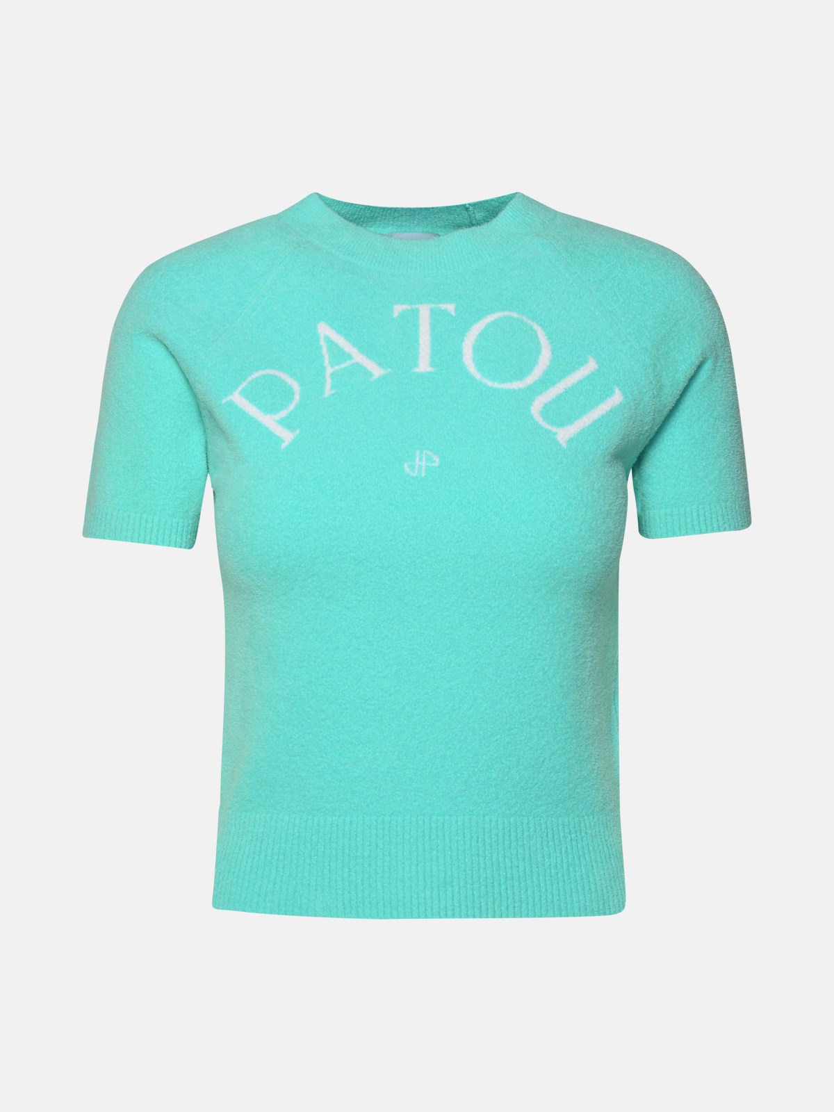 Patou Teal Cotton Blend Sweater In Light Blue
