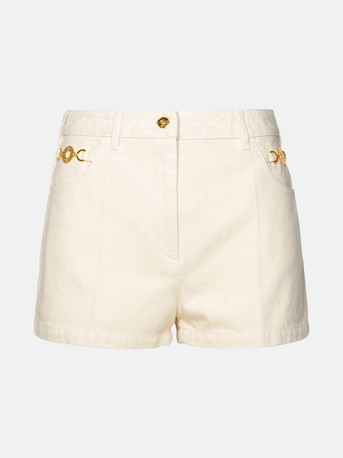 Patou Ivory Cotton Mini Shorts