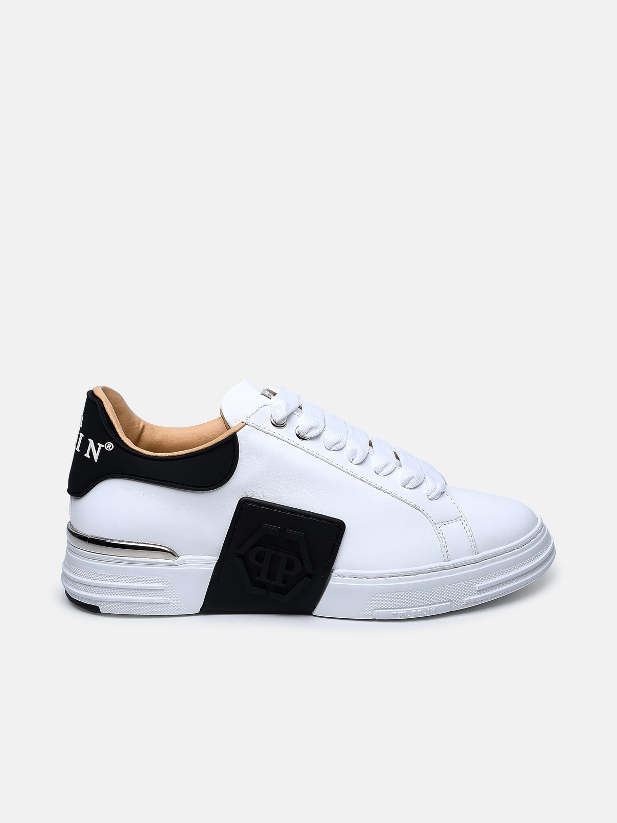 Philipp Plein White Leather Phantom Sneakers