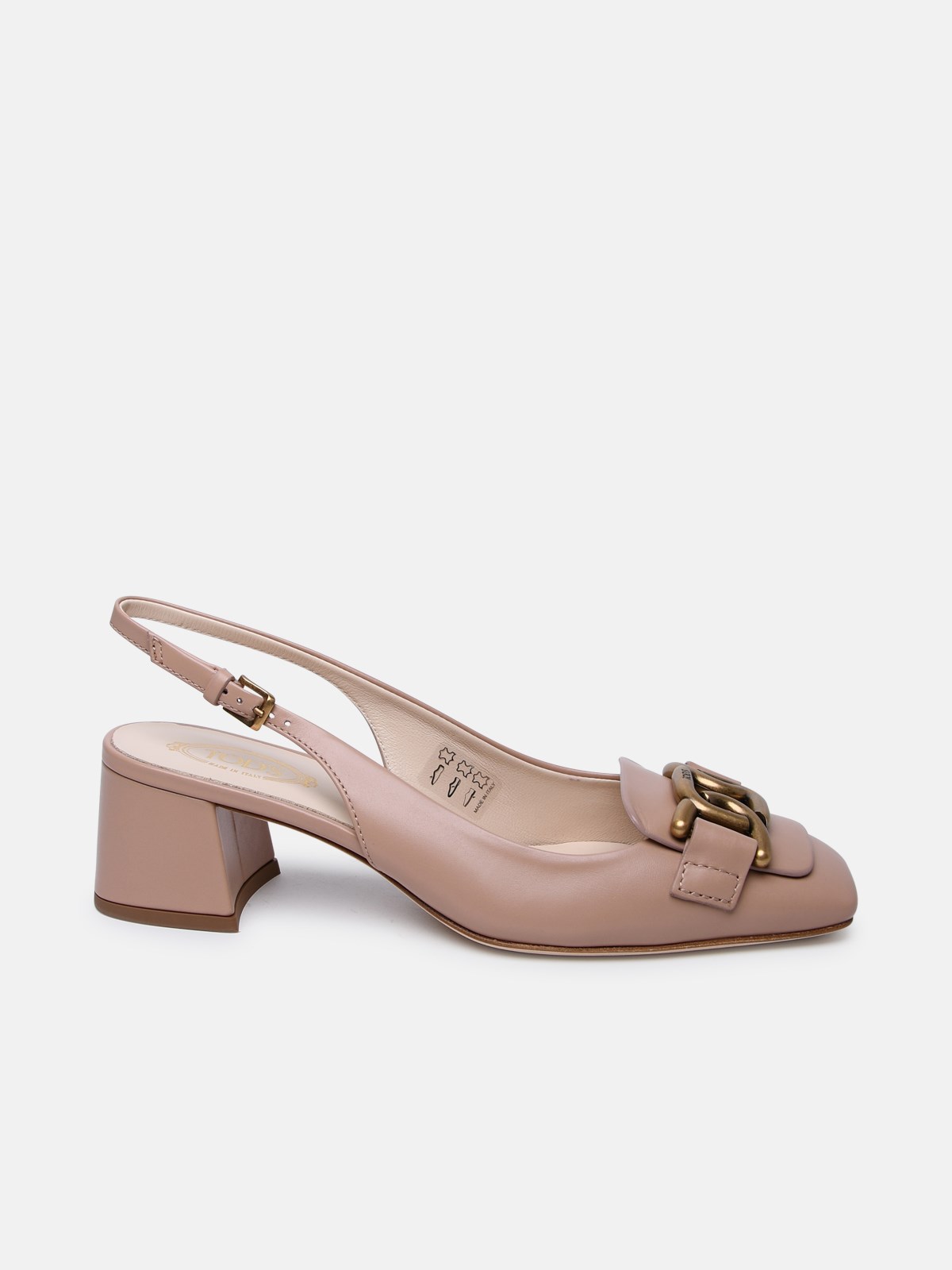 Tod's Leather Sandals Nude In Pink