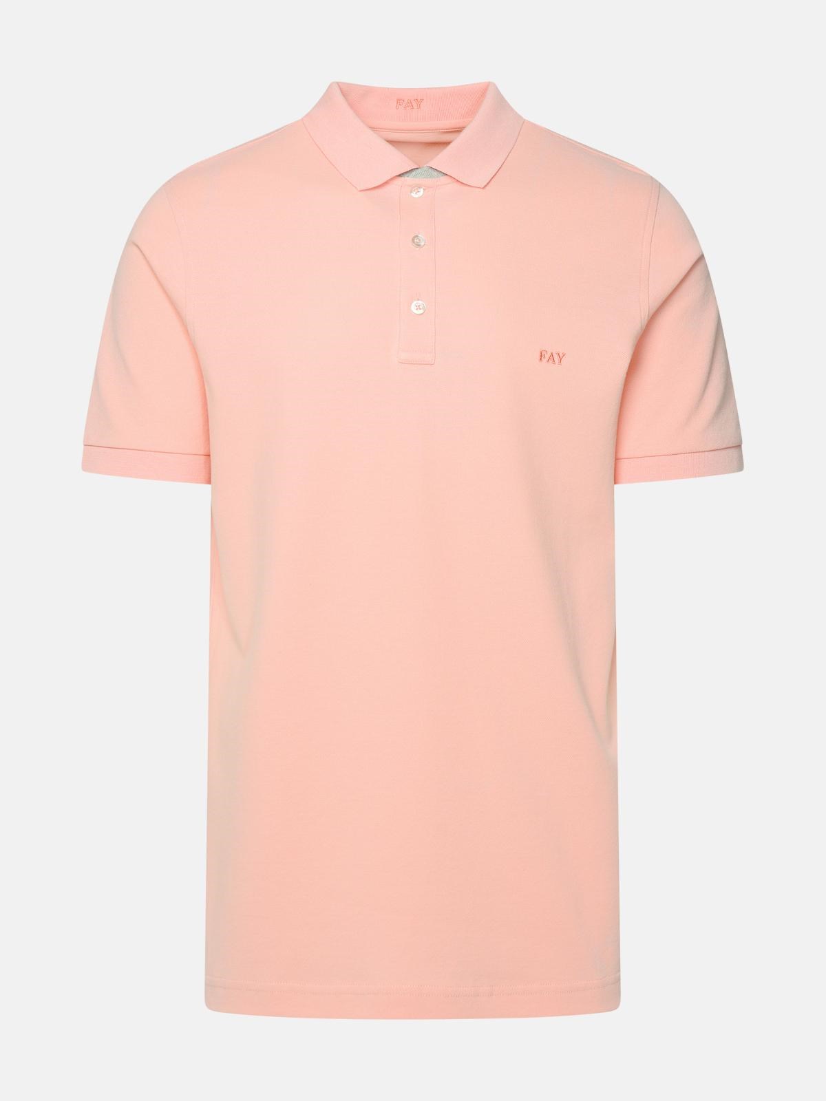 Fay Pink Cotton Blend Polo Shirt In Gold