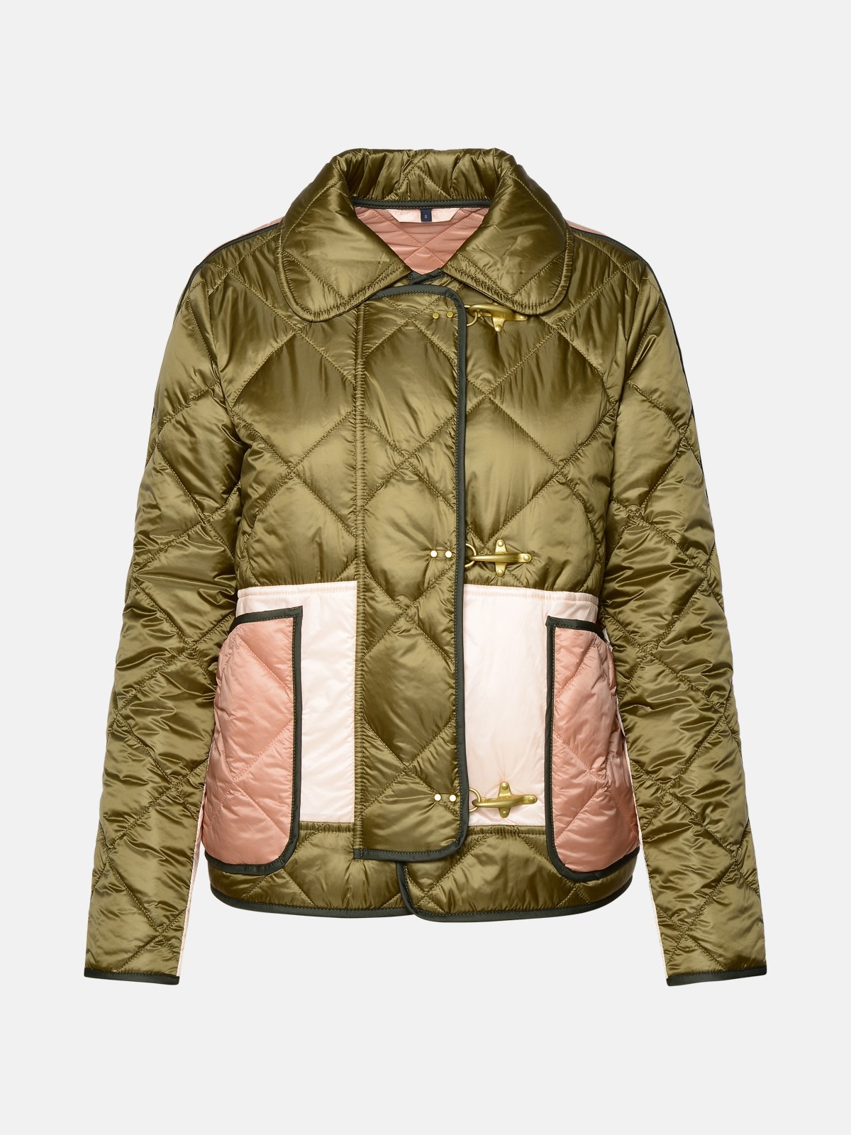 Fay '3 Ganci' Green Polyamide Quilted Jacket