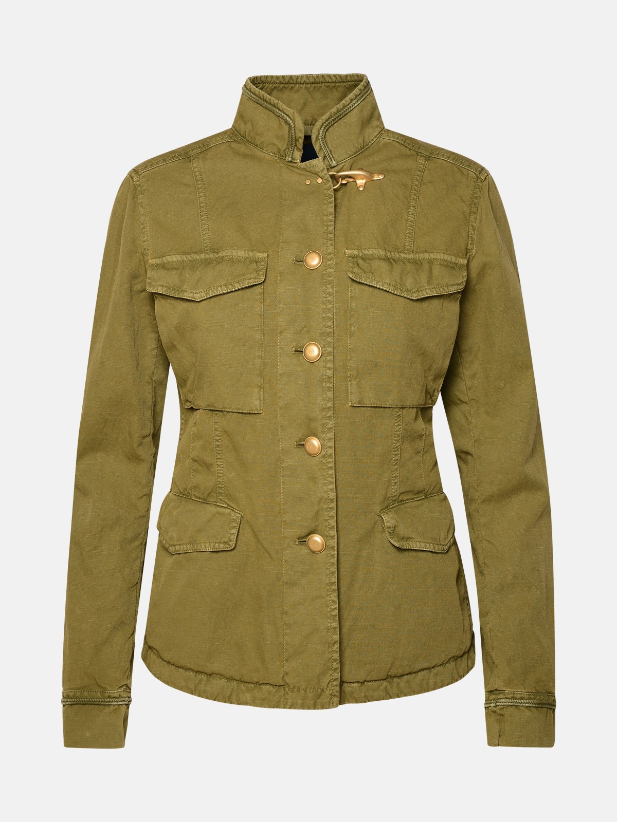 Fay 'sahariana' Green Linen Blend Jacket