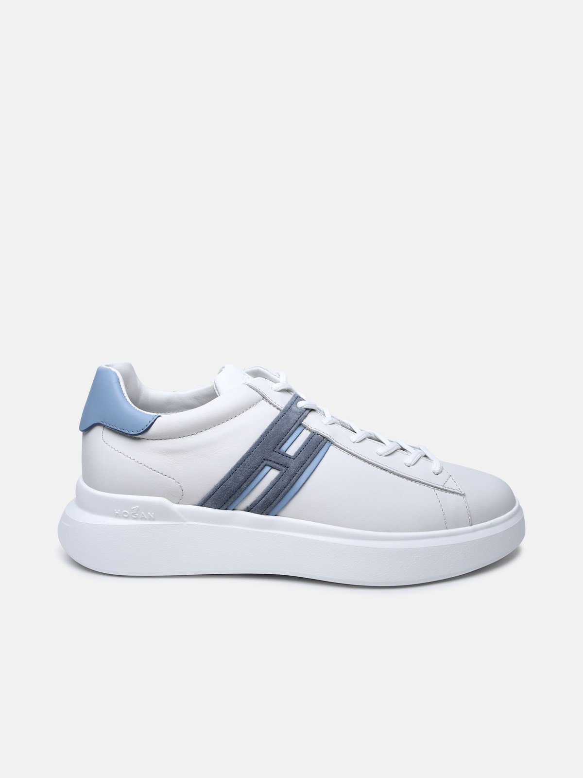 Shop Hogan White Leather Sneakers