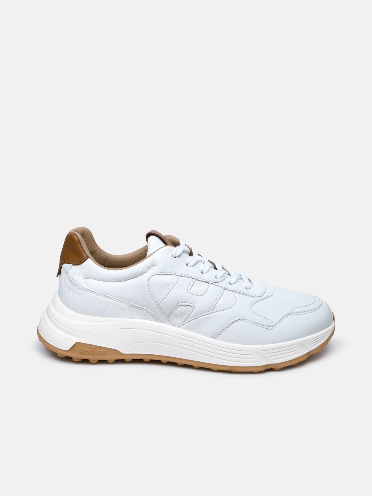 Hogan White Leather Sneakers In Ivory