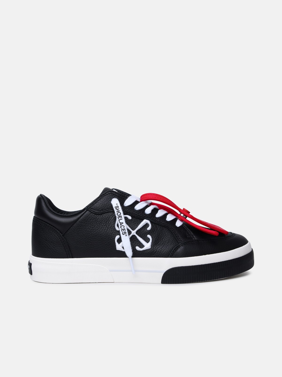 Shop Off-white 'new Vulcanized' Black Leather Sneakers