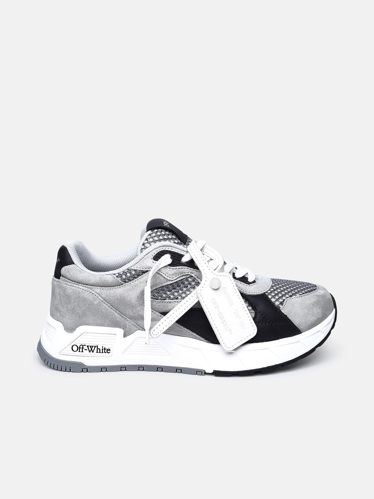 Off-white Grey Leather Blend Sneakers In Gray